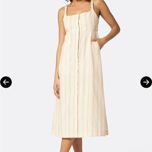 Joie Francesca Floral 100% Cotton Button Front‎ Yellow Midi Dress Size Small